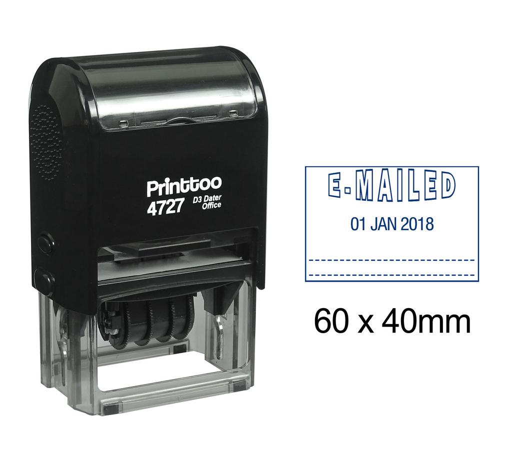 Printtoo Dater Stamp Self Inking With E-Mailed Text Date Rubber Stamp Office