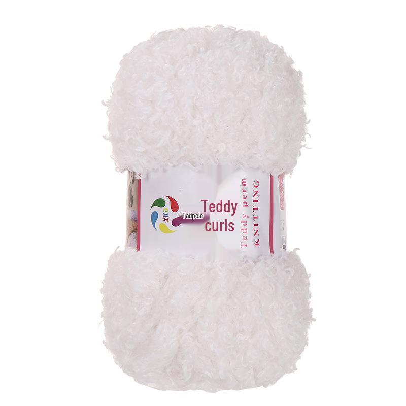 Плюшевая пряжа Teddy Curl из искусственного меха для DIY-волос кукол и объемного шарфа или шапки