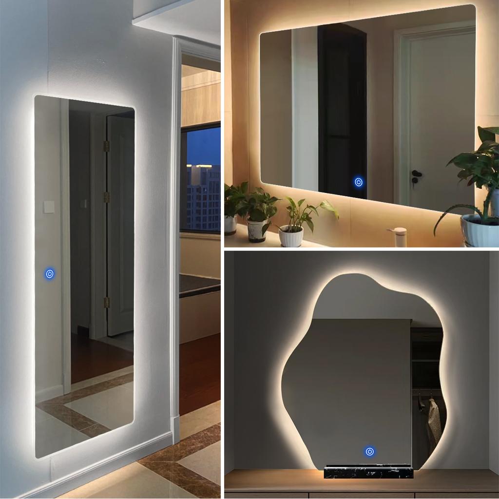 Подсветка зеркала для макияжа COB 5V USB светодиодная лента проникающая в зеркало сенсорный выключатель с регулируемой яркостью подсветка зеркала для ванной комнаты