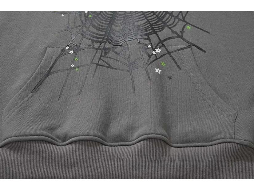 Унисекс Худи Sp5der 555555 с Паутиной и Объемными Буквами