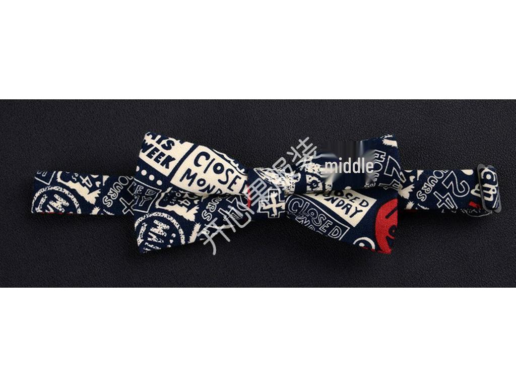 Мужской галстук-бабочка Slim Fit с цветочным ретро-принтом из хлопка и льна - Унисекс, в гонконгском стиле, для свадеб и повседневной рабочей одежды