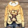 Cute Cat Women's Hoodie For Autumn/Winter Woman Harajuku Clothing Kawaii Animal Print Long Sleeves Sweatshirt Fashion Casual Top