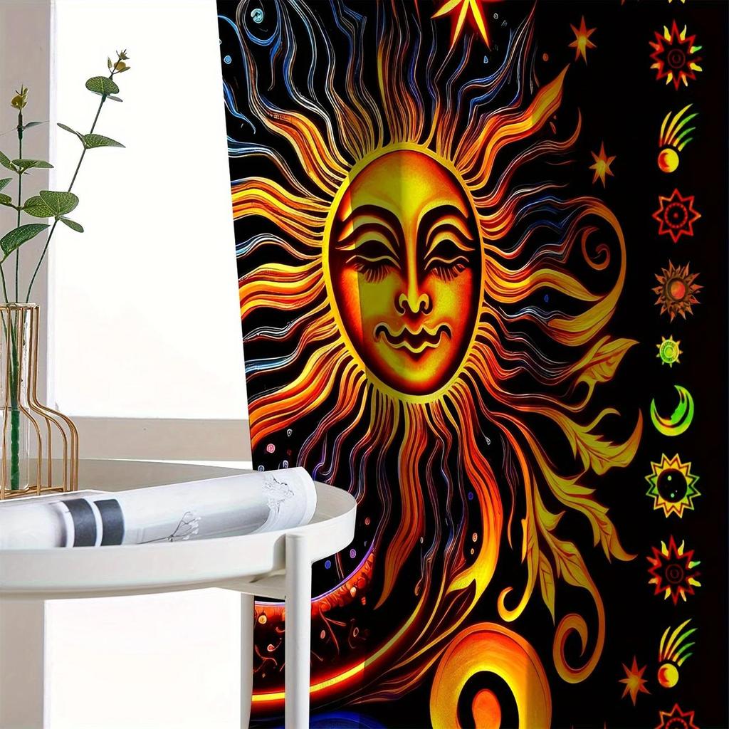 Абстрактные шторы с цветочным принтом в виде солнца и луны, на кулиске, украшение для дома, украшение комнаты