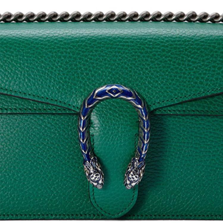 Gucci Dionysus Tiger Head Buckle Chain Leather Shoulder Bag Women Shoulder Bag Green 499623-0JNAN-3175