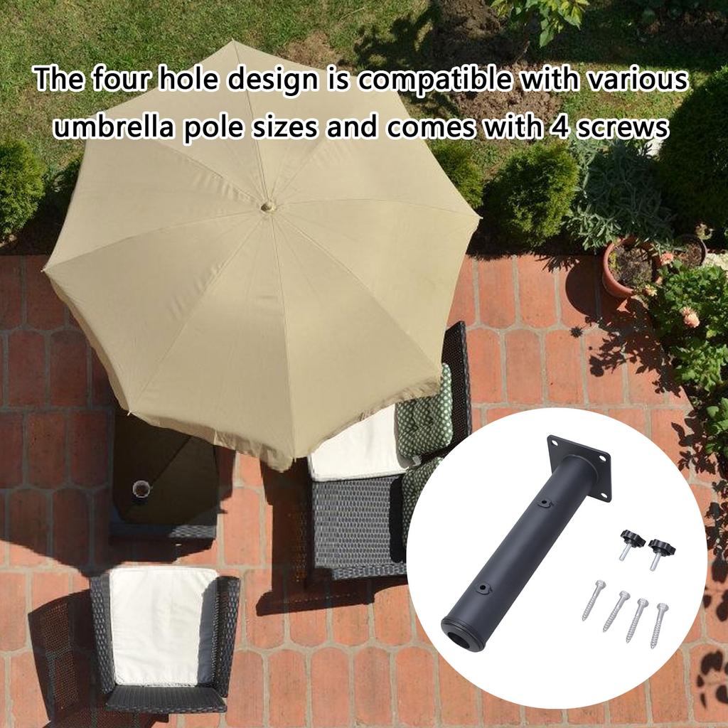 Металлический зажим-держатель для патио-зонтика для крепления на перила террасы, наружная подставка-основание для зонта, кронштейн с 4 винтами, простая установка