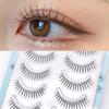 5 Pairs Korean Reusable Fake Eyelashes for Girl Group Thin Transparent Stem Cross Eyelashes Natural U-shaped Lashes Makeup Tools