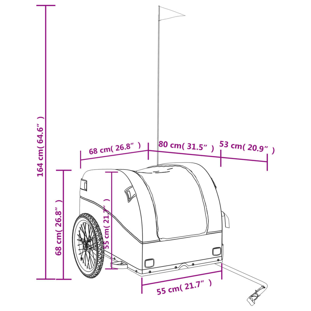 Bicycle Trailer Black and Blue 45 kg Iron