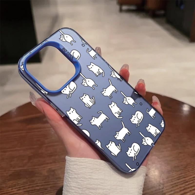 Cat Patterned Anti-drop Phone Case For Samsung S24 S23 A55 A35 Xiaomi Redmi 13C Poco C65 iPhone 15 Huawei Honor 90 Shockproof Protective Bumper Cover