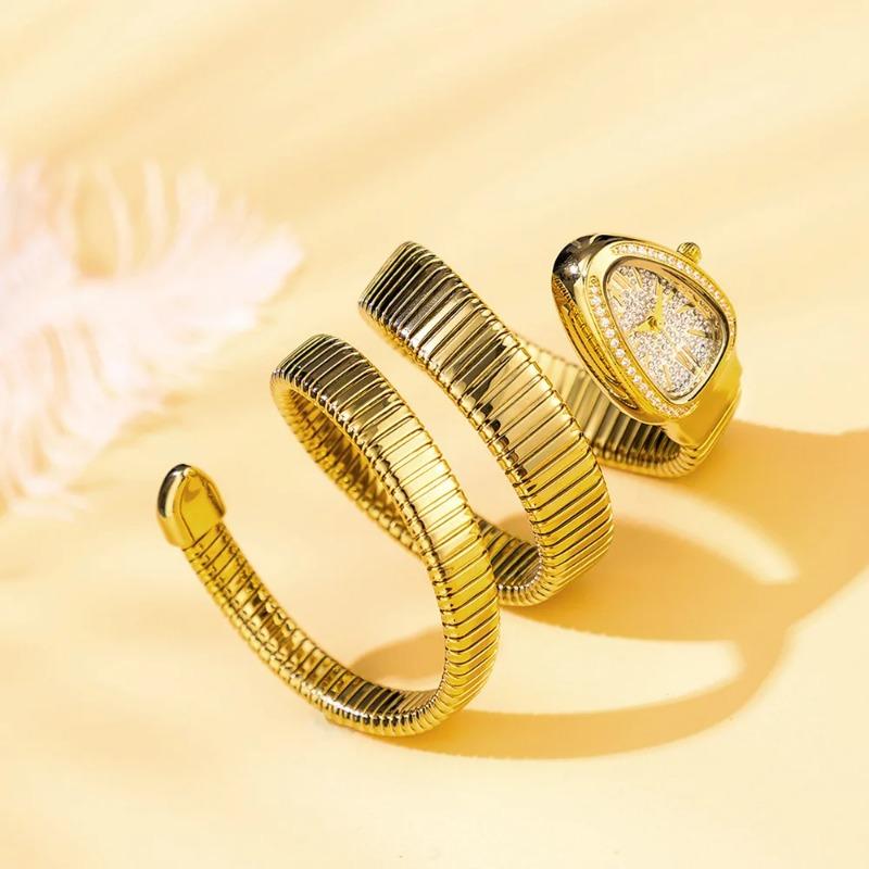 Women's Light Luxury Brand Watch, Small and Elegant Snake Style, Fashionable and Waterproof Bracelet Watch W95