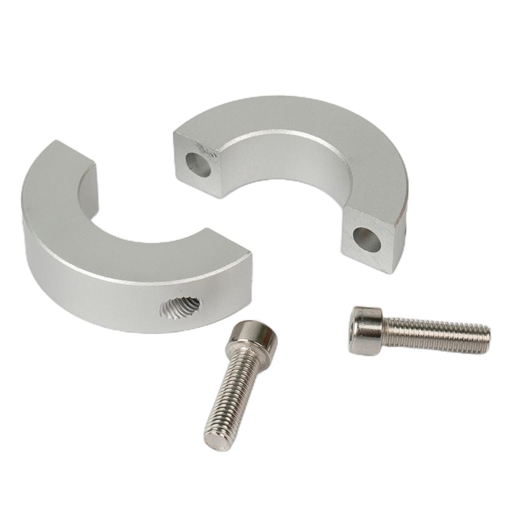 Двойное разъемное зажимное кольцо Сменный стопорный хомут для вала Серебристый