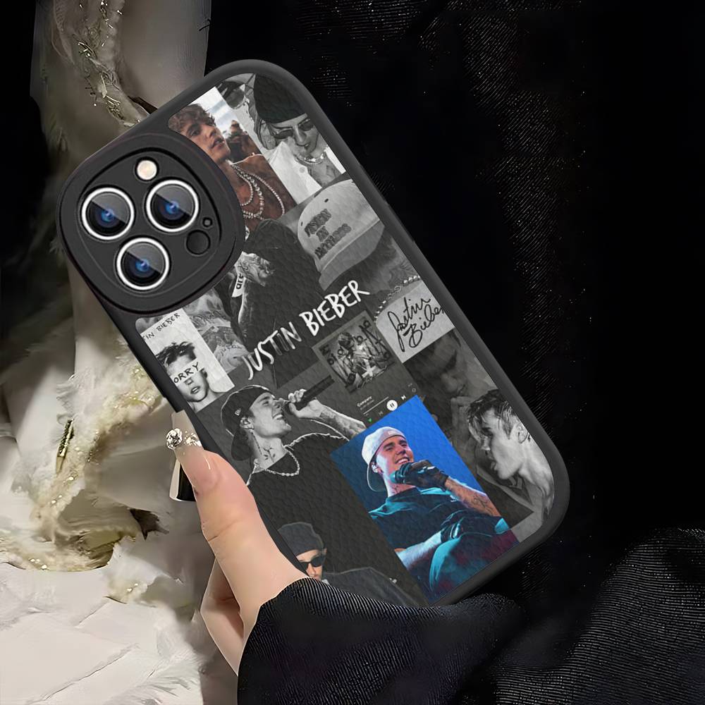 Певец J-Justin B-Bieber Для iPhone 16 16E 15 14 13 12 11 Pro Max Plus Кожаная задняя крышка для телефона