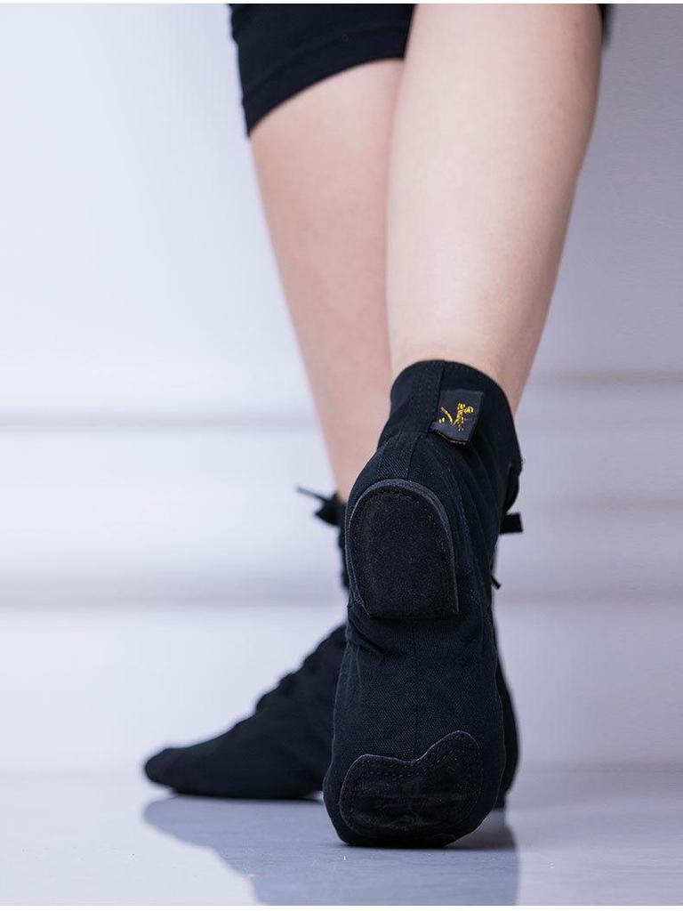 Черные парусиновые балетки и джазовки с высоким верхом и мягкой подошвой для мужчин и женщин
