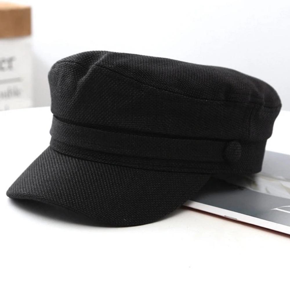 Breathable Sailor Hats Adjustable Flat Top Captain Cap Fashion Women Beret Caps Spring Autumn