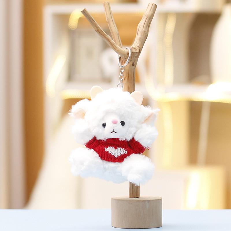 Wear Sweater Sheep Plush Keychain With Soft Short Pile For Girls Bag Decor And Gift