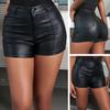 Rose Beauty A Women Slim Rave Seam Detail PU Leather Skinny Mini Shorts Casual Regular Short Pants