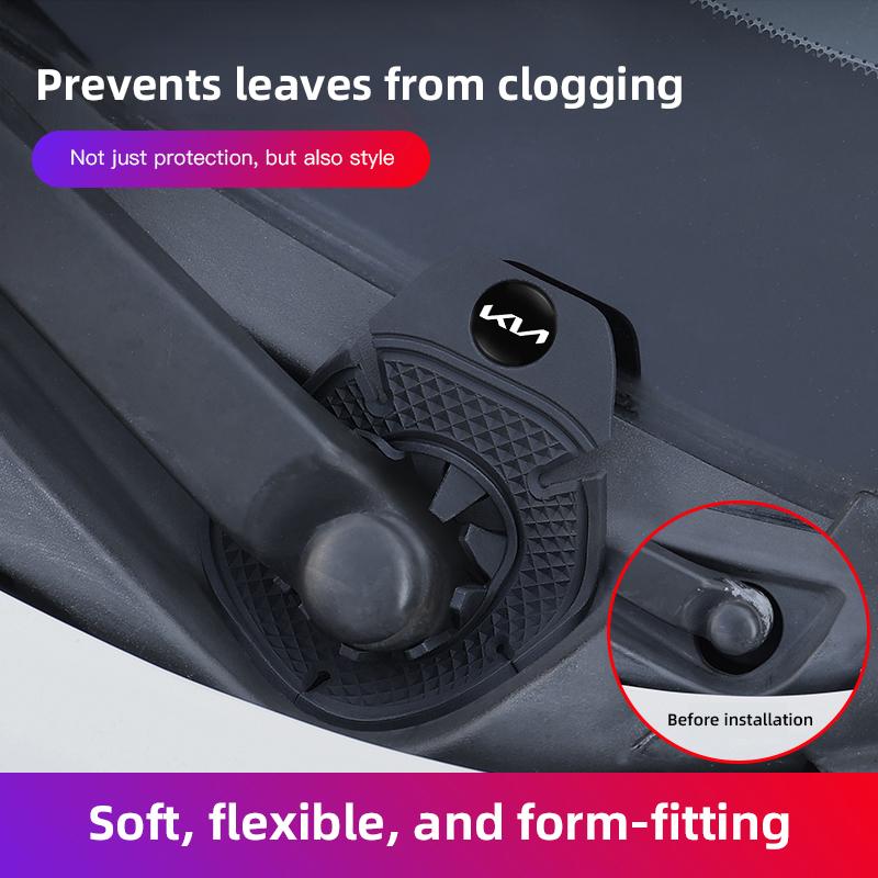 AABJQ1 2 PCS Black Car Windshield Wiper Hole Protector Wiper Dustproof Suitable for Kia Sportage Ceed Picanto Rio ProCeed Niro 5 3 4 K7