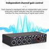 4 Channels Recording Sound Card with Driver Free Audio Interface, 4-in 4-out USB Sound Card 24 Bit/192khz 48V Phantom Power
