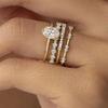 4 Pcs Stackable Rings for Women, Sparkly Cubic Zirconia Rings, Minimalist Statement Wedding Engagement Promise Rings