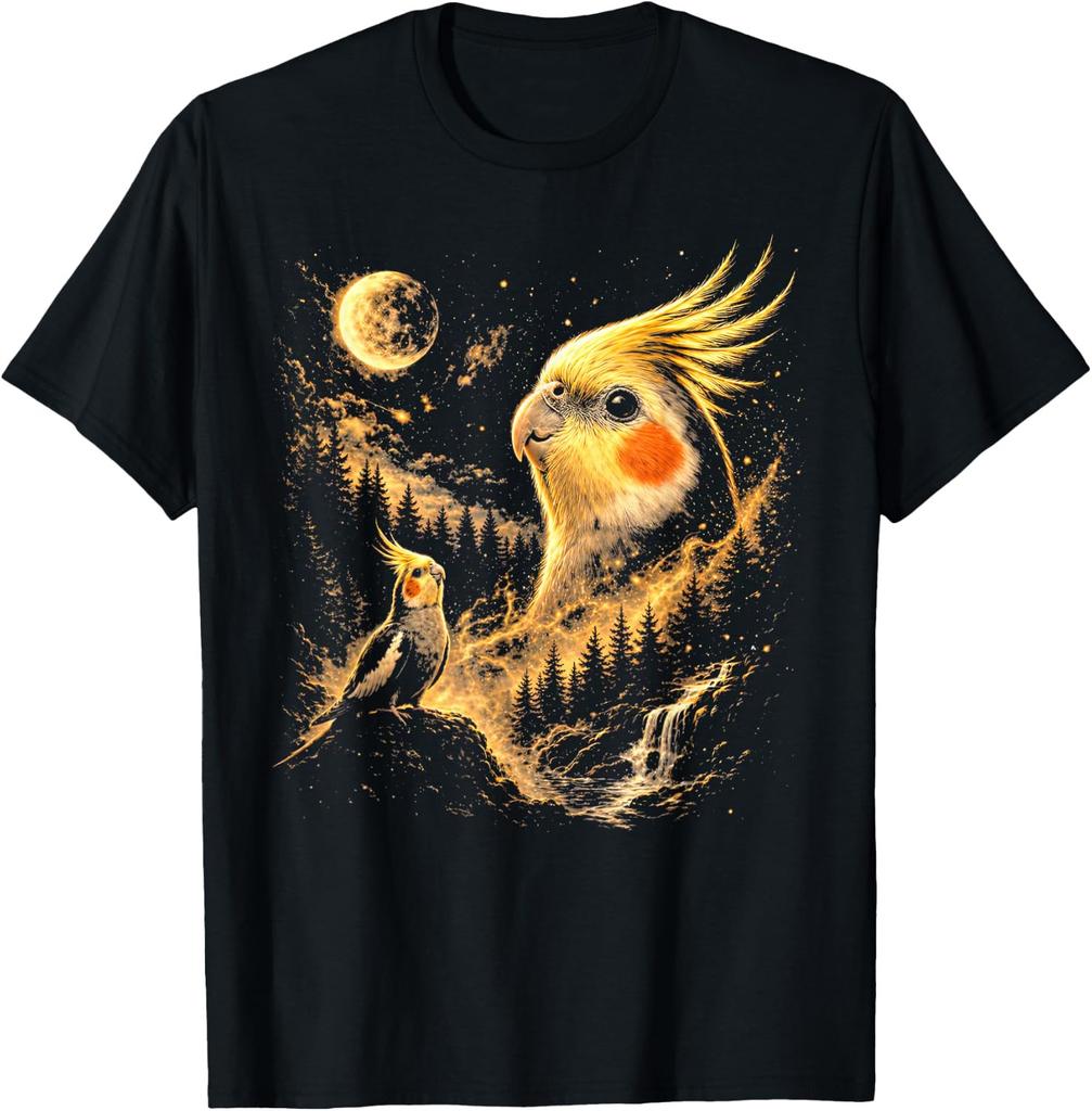 Cockatiel Howling To The Moon 90s Vintage Bird Animals Meme unisex T-Shirt