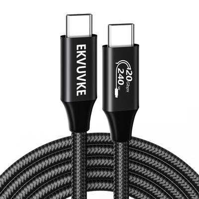 3M Кабель USB C - USB C USB Gen 20 Гбит/с для передачи данных Thunderbolt 4K видео, прочный нейлоновый плетеный кабель Type C для iPhone Pro, MacBook, iPad, Galaxy и ноутбуков, 240 Вт,