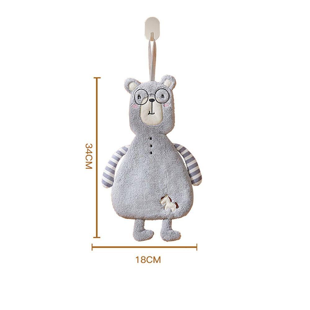 Cartoon Animal Hanging Hand Towels Coral Fleece Bathroom Towel Creative Kitchen Towel Kitchen