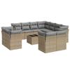 VidaXL Salon de jardin avec coussins 12 pcs beige résine tressée 3218519