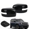 Door Wing Side Mirror Cover For Jeep Renegade 2015- Gloss Black Rear View Mirror Housing With Turn Signal Light Style
