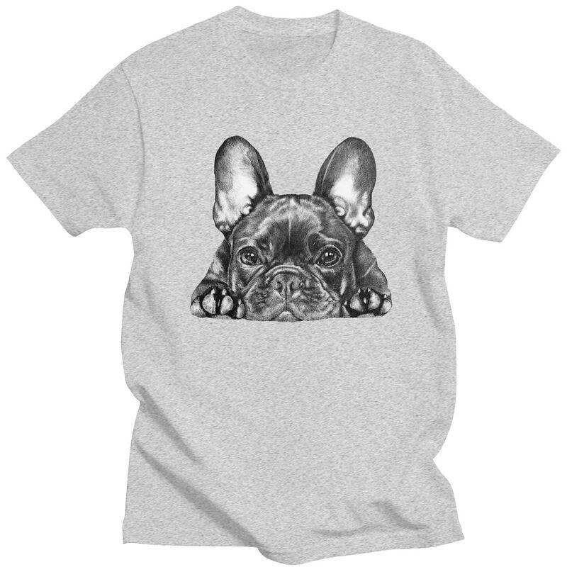 Мужская футболка с принтом французского бульдога Frenchie 100% хлопок Повседневная футболка Уличная футболка