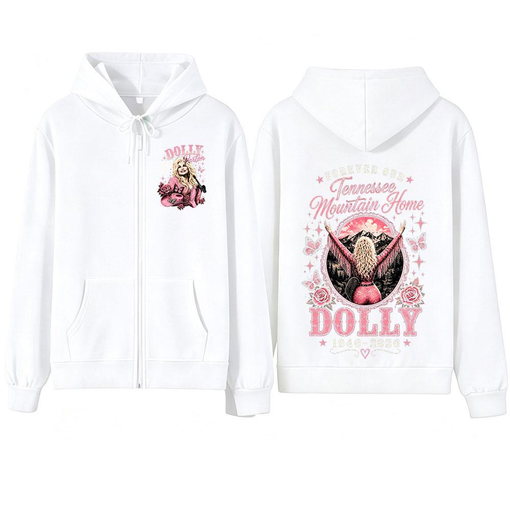 Dolly Parton Tribute 1946- Country Music Zipper Hoodies Men Women Fashion Casual Zip Up Hooded Sweatshirts Jackets Coats