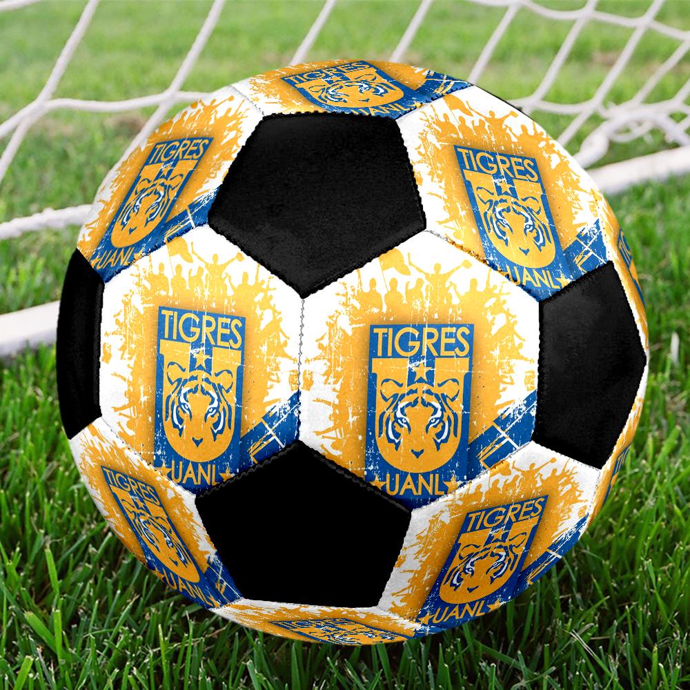 Tigres UANL Indoor Soccer Ball Colorful Machine Stitched PVC Size 5 Team Training Competition Ready Durable High-Bounce Cool Sports Gift