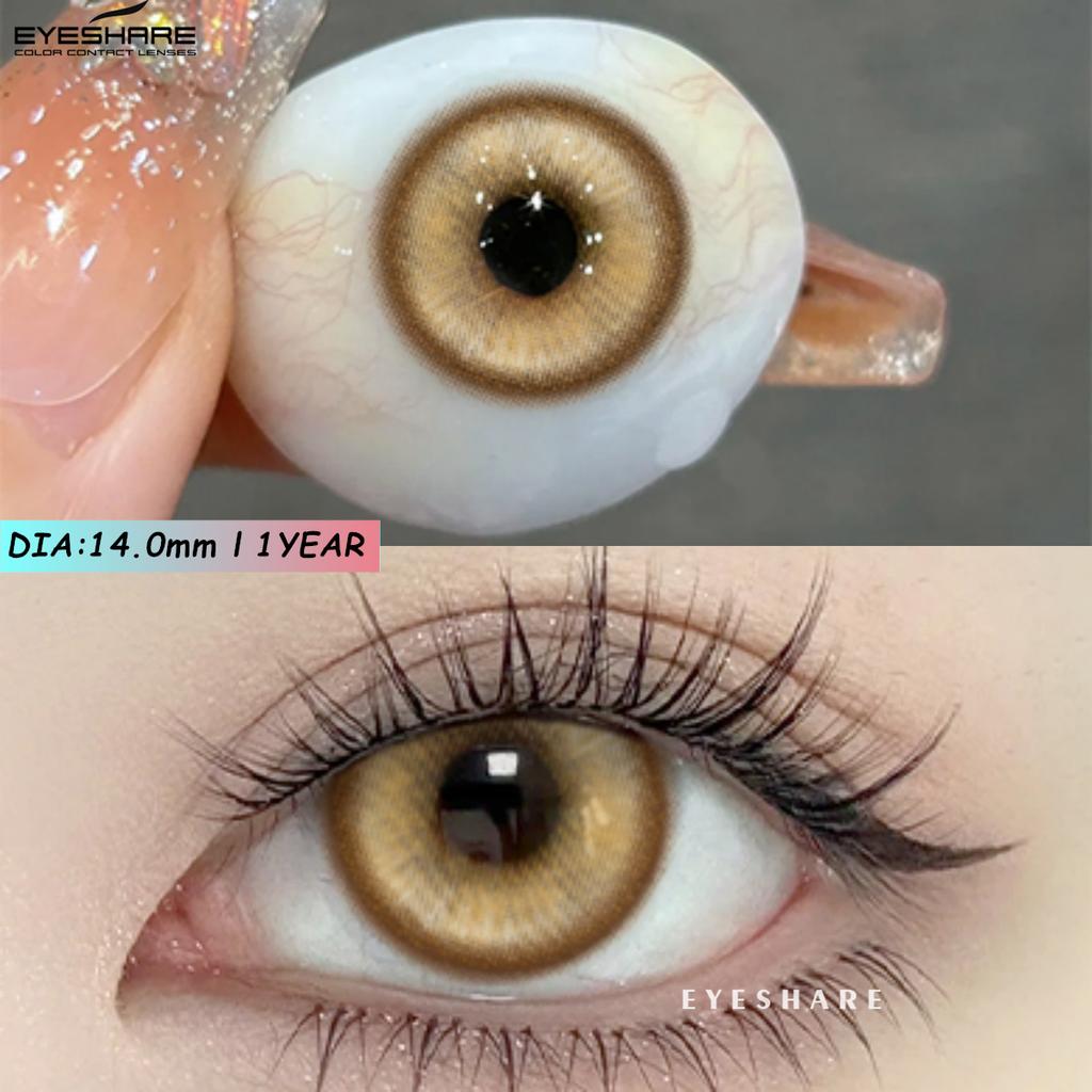 Eyeshare Абсолютно новые цветные контактные линзы для ролевых игр на Хэллоуин, синие очки с красным зрачком, розовые косметические линзы, цветные линзы для макияжа в стиле аниме, 1 пара