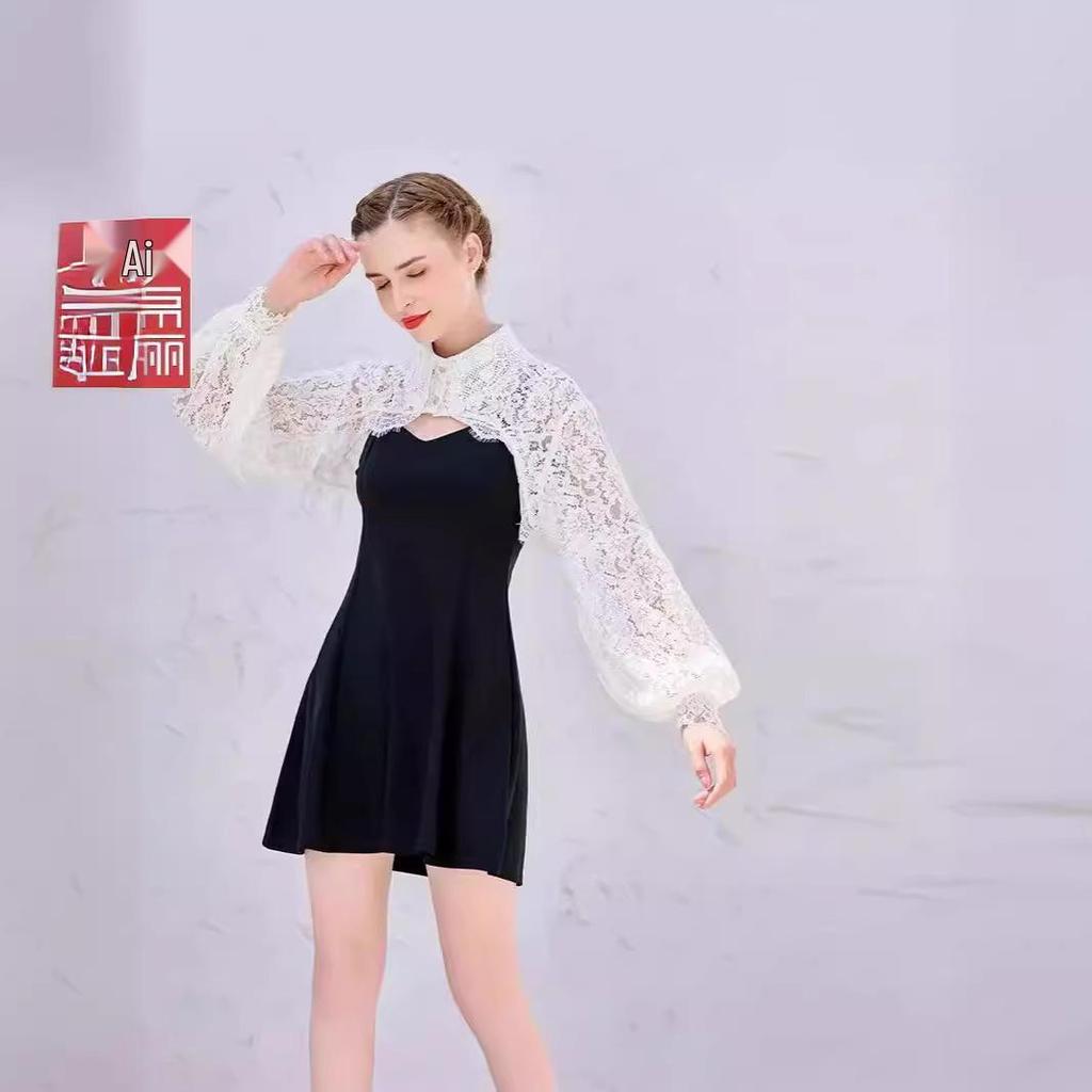 French Retro Fairy Lantern Sleeve Lace Shawl - Women's Summer Sun Protection Outerwear