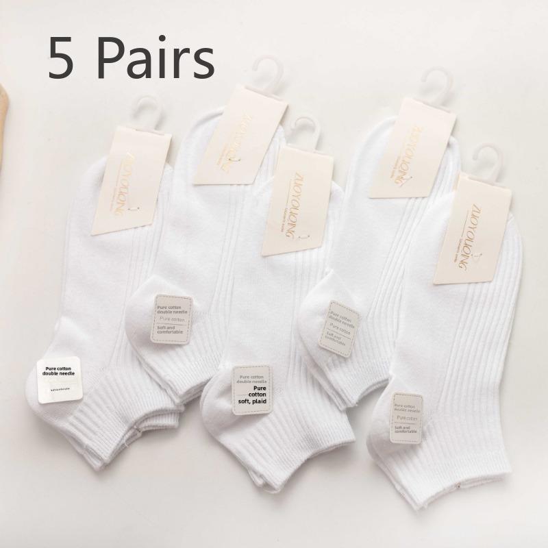 5 пар летних женских коротких носков-лодочек с низким верхом