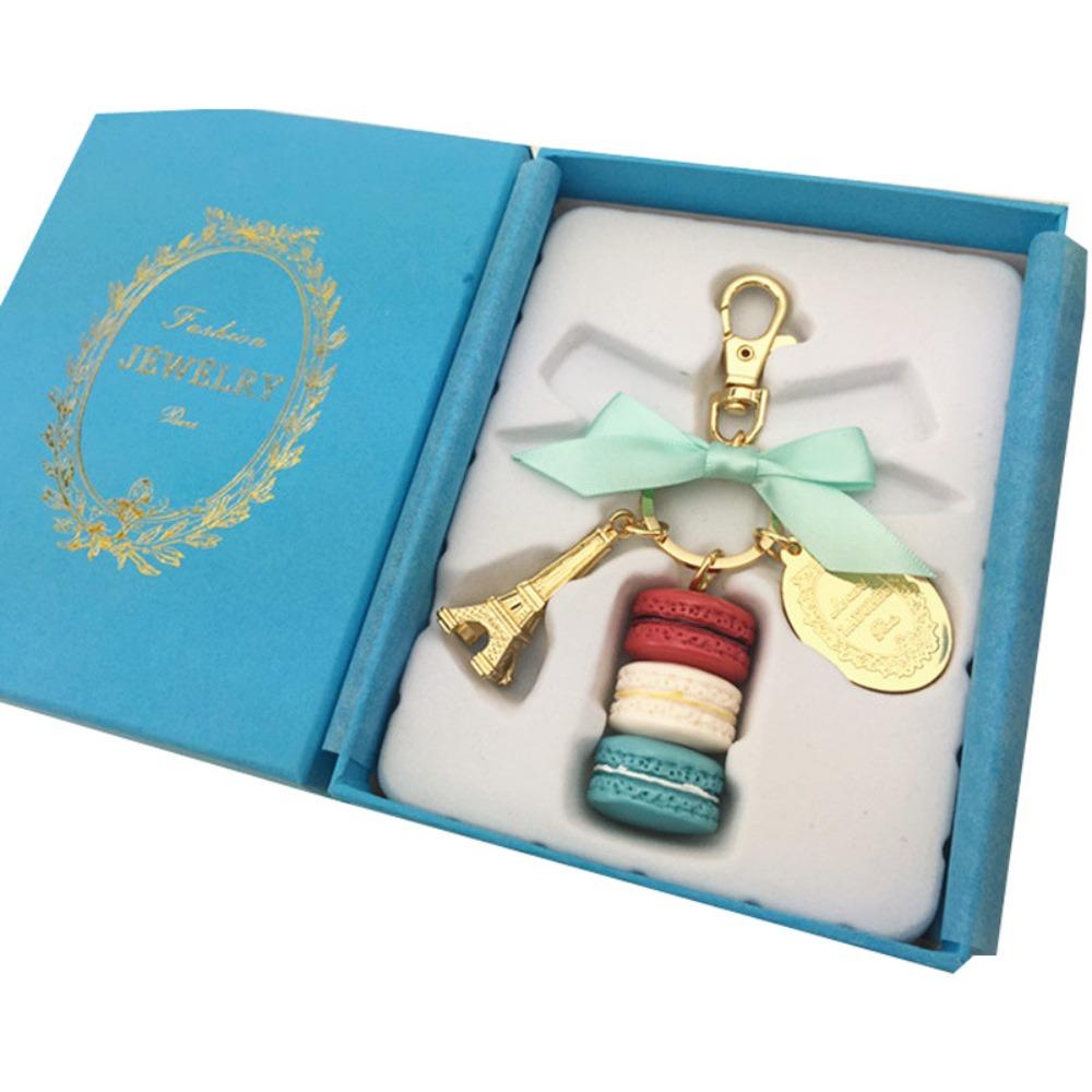 Gold Color Eiffel Tower Key Chains Zinc Zinc Alloy Bowknot Macaron Key Ring  Car Key Ring