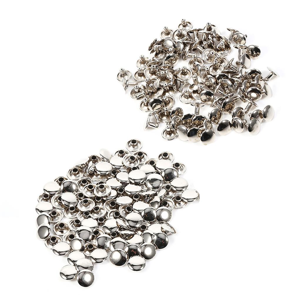 3 Colors 100Sets 8 X 10mm Double Cap Rivet Metal Leather Craft Repairs Studs Spike Decoration