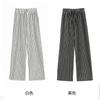 Весенний новый продукт полотенце полосатые прямые повседневные брюки с высокой талией в стиле ретро ленивый широкие брюки женские брюки швабра