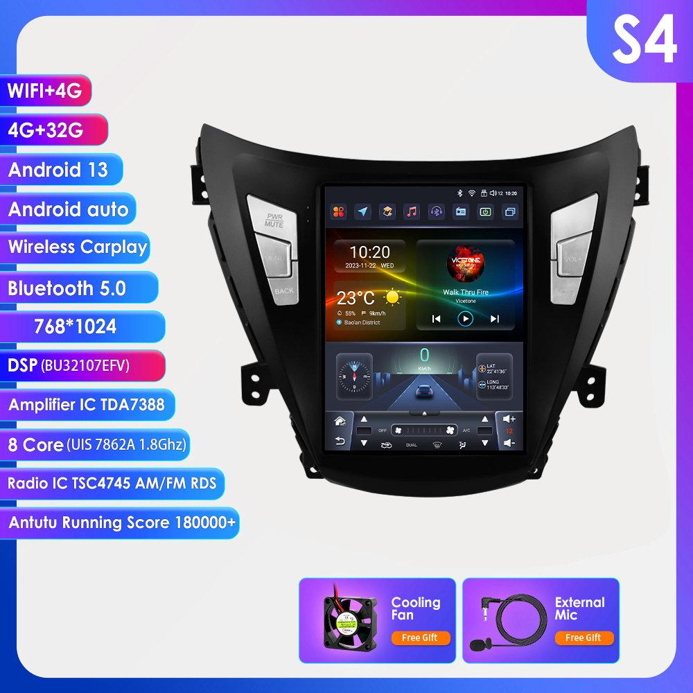 Hizpo 9,7 дюйма Радиоприемник в стиле Tesla для Hyundai Elantra Avante I35 2011-2013 Android Auto 4G Беспроводной Carplay DSP Мультимедийный плеер 2Din Стерео A