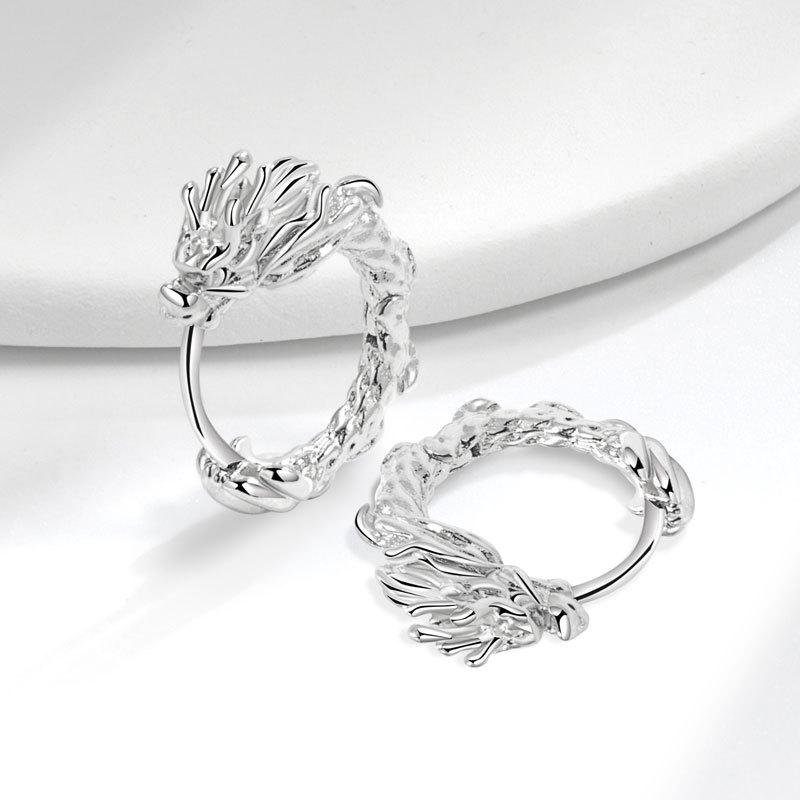 Серьги года Бенминга с узором дракона, застежка для ушей, уникальный дизайн, пряжка для ушей в стиле дракона, новые китайские серьги