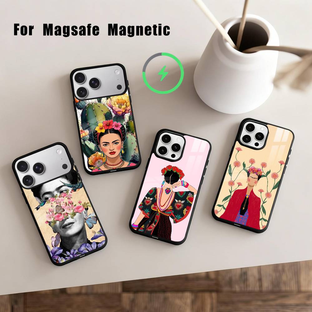 F-Frida-A K-Kahlo-g A-Art Phone Case For iPhone 17,16,15,14,13,12,Plus,Pro,Max for Magsafe Magnetic Wireless Charging