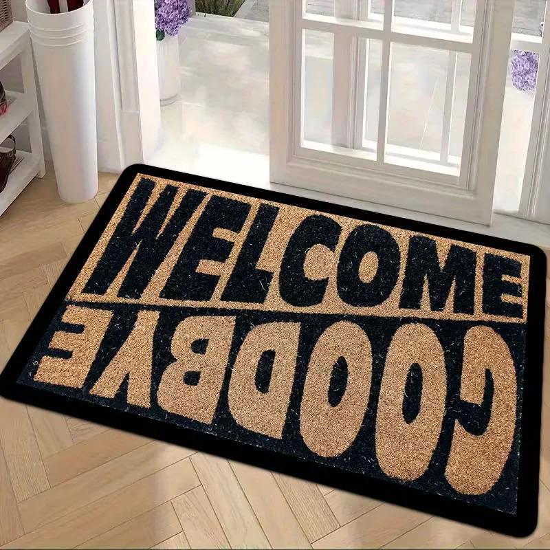 Fun Welcome/Goodbye Rug Home Living Room Entrance Personalised Greeting Mat Non-Slip Wear-Resistant Home Decor