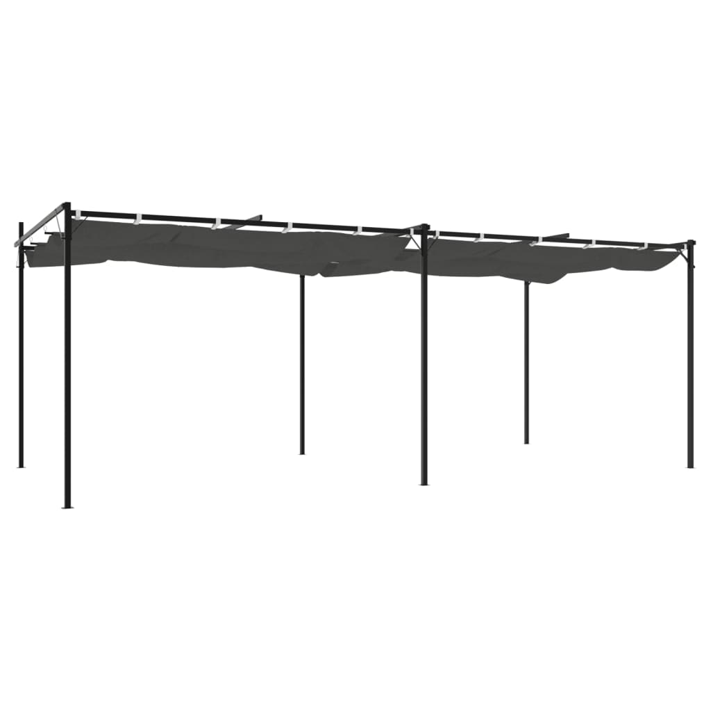 Pergola with Sliding Roof Anthracite Grey 589 x 292 x 230 cm