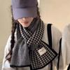 Пэчворк Длинная Теплая Шаль в Клетку Буква Зима Шарф на Шею Милый Плед Вязаный Шарф Уличный