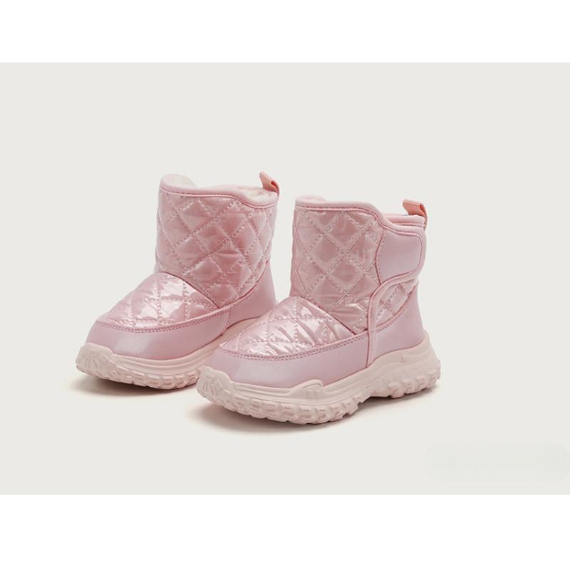 Модные универсальные однотонные высокие сапоги с липучками, утолщенные детские зимние сапоги, повседневная хлопковая обувь, теплые хлопковые сапоги для мальчиков и девочек