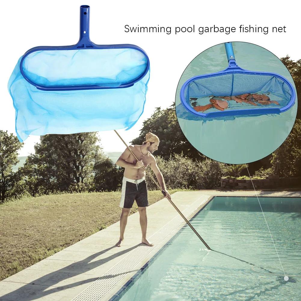 Professional Leaf Rake Deep Bag Swimming Pool Skimmer Net with Telescopic Pole Removal Leaf Rake Mesh Pool Ponds Cleaning Debris