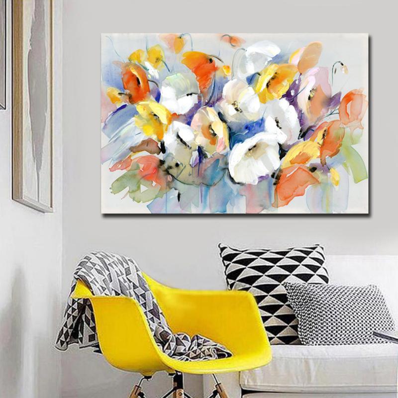 Картина на холсте абстрактная цветочная мандала для украшения дома гостиной без рамки