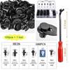 100 PCS Car Retainer Clips Black Expanding Screw Auto Fastener Bumper Clip Mixed Car Fender Panel Plastic Rivet Fasteners Push Pin Clips