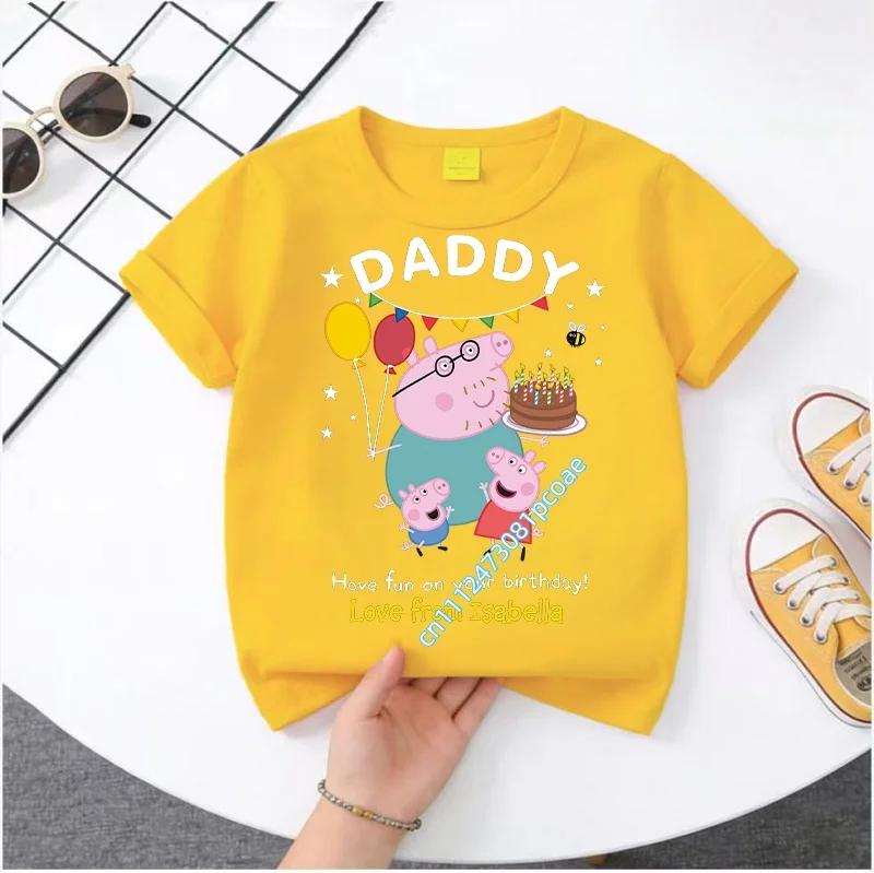 Peppa Pig 2025-26 Summer Cartoon Graphic 100% Cotton Print Hasbro Brand Children and Unisex T-shirt Breathable Casual Loose Y2k.