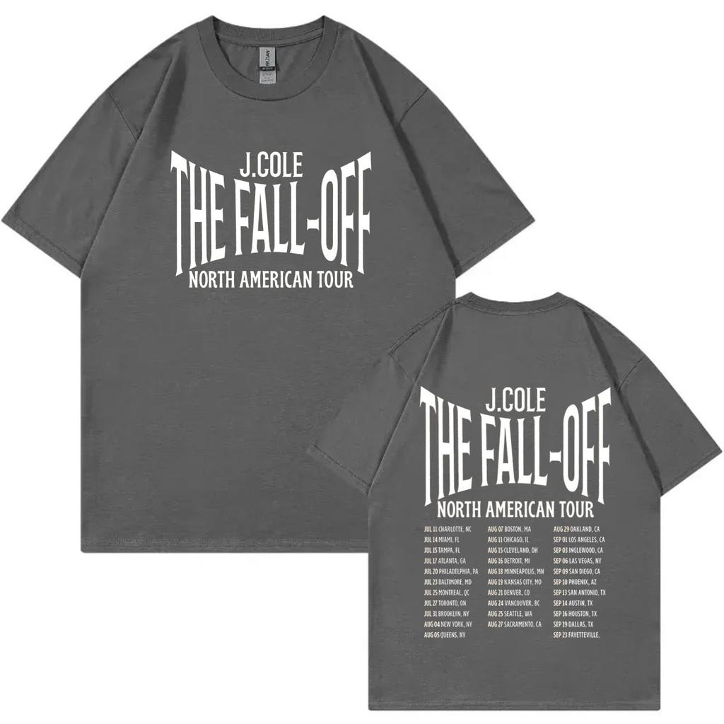 Rapper J Cole The Fall Off Tour 2026 Print T Shirt Harajuku Hip Hop Short Sleeve Tshirt Men Women Casual Fashion Loose Tshirts