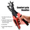 10" Leather Hole Punch Heavy Duty Hand Pliers Belt Holes 6 Sized Puncher Tool US