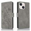 For iPhone 15 Dreamy Butterfly Love Flower Embossed Leather Phone Case(Rose Gold)